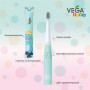 Электрическая зубная щетка Vega Kids VK-500B бирюзовая гарантия 1 год