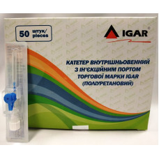 Катетер IGAR  внутривенный с инъекционным портом полиуритановый   18G 50 шт