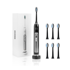 Ультразвуковая зубная щетка MEDICA + PROBRUSH 9.0 (ULTASONIC) BLACK + 6 насадок FUCHSIA