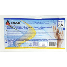 Перчатки IGAR RIVERGLOVES  медицинские латексные хирургические припудренные стерильные  размер 7.5