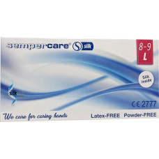 Перчатки смотровые нитриловые Sempercare Silk нестерильные неприпудренные белого цвета, размер L (8-9), 100 шт.