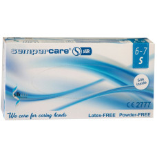 Перчатки смотровые нитриловые Sempercare Silk нестерильные неприпудренные белого цвета, размер S (6-7), 100 шт.