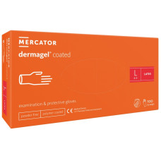 Перчатки латексные смотровые нестерильные неприпудренные Dermagel Coated, белого цвета, размер L 100 шт.