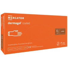 Перчатки латексные смотровые нестерильные неприпудренные Dermagel Coated, белого цвета, размер XL 100 шт.