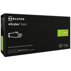 Перчатки нитриловые Nitrylex Black смотровые нестерильные неприпудренные, черного цвета, размер S 100 шт