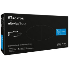 Перчатки нитриловые Nitrylex Black смотровые нестерильные неприпудренные, черного цвета, размер M 100 шт