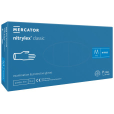 Перчатки нитриловые Nitrylex Classic смотровые нестерильные неприпудренные, синего цвета, размер M 100 шт