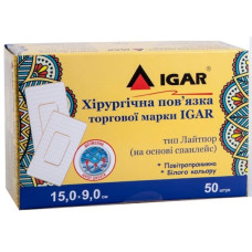 Хирургическая повязка IGAR тип Лайтпор на основе спанлейс 15.0 × 9.0 см 50 шт