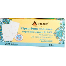 Хирургическая повязка IGAR тип Лайтпор на основе спанлейс 25.0 × 9.0 см 50 шт