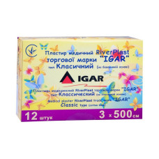 Пластырь медицинский IGAR  RiverPlast тип Классический на хлопковой основе 3 х 500 см 12 шт