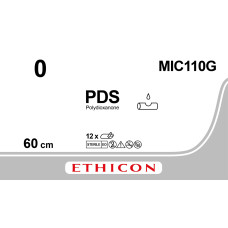  ПДС-II MIC110G 0 эндопетля Endoloop, фиолетовый без иглы, 60 см (1 упаковка - 12 шт.)