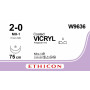 Викрил W9636 2-0 колющая модифицированная Taper Point 2*31 мм, 1/2 окружность, фиолетовый 75 см, 1 штука